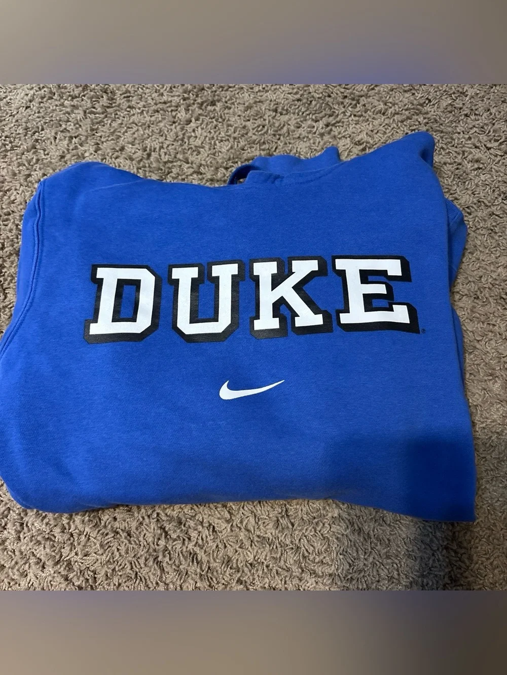 Nike Men's Duke Blue Zip-Up Sweater with White Logo